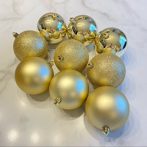 24pcs. Gold 4”D. Shatterproof Ornaments Set